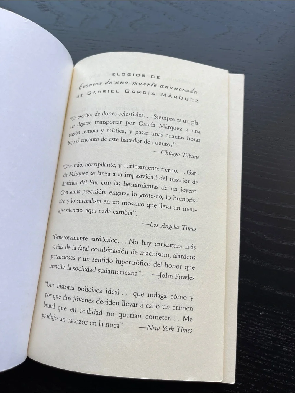 Vintage Espanol Gabriel Garcia Marquez Cronica de una muerte anunciada Book 5